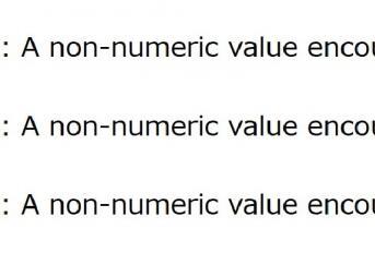 warning　a non-numeric vale