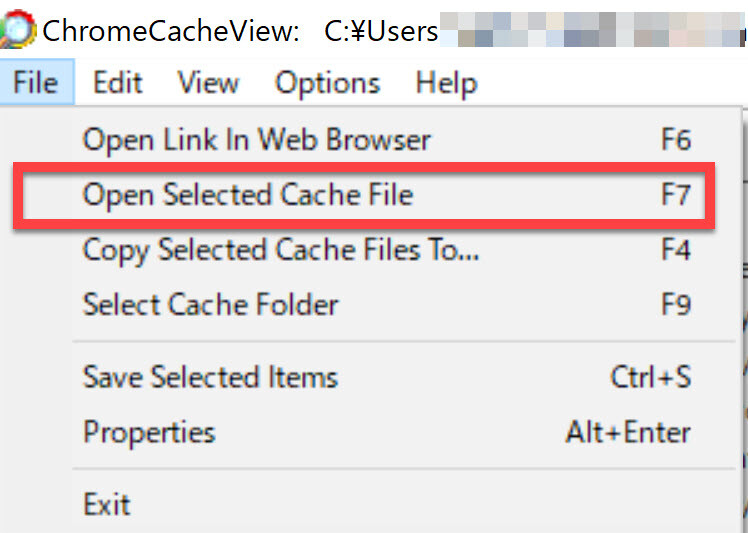 open selected Cash file